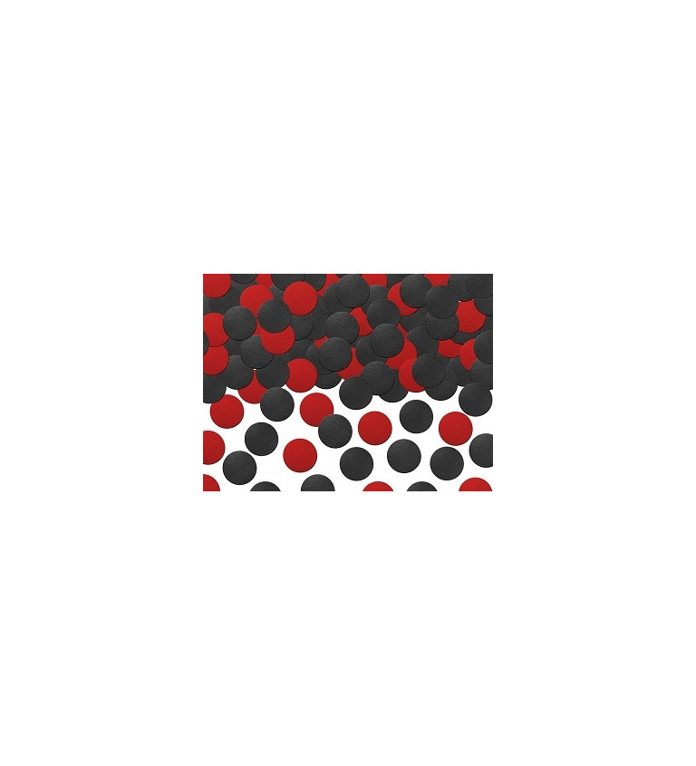 Konfety červeno-černé puntíky
