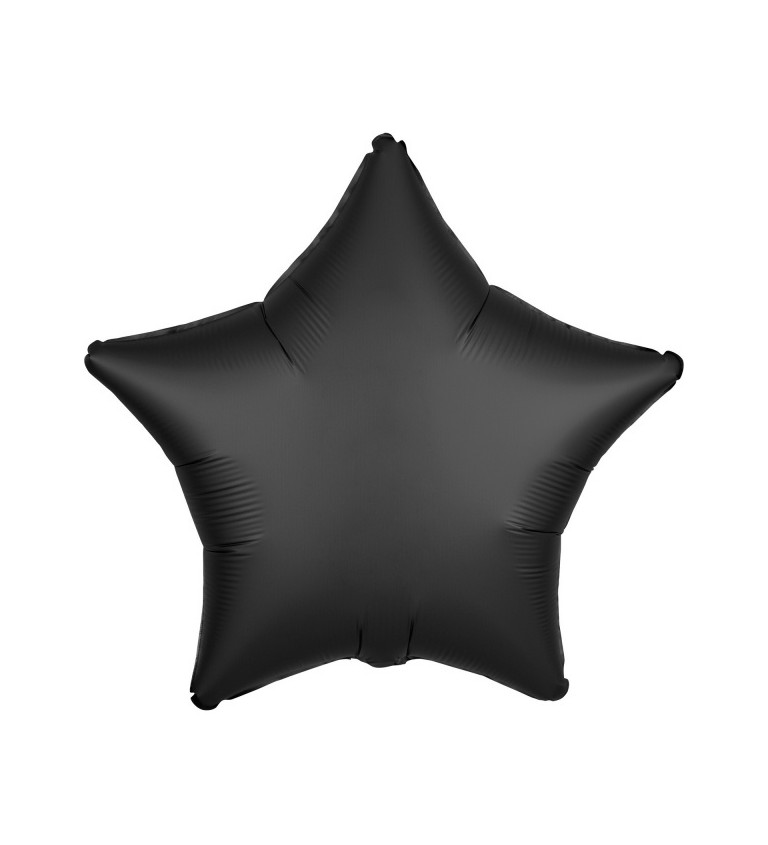 Černý sametový fóliový balónek hvězda