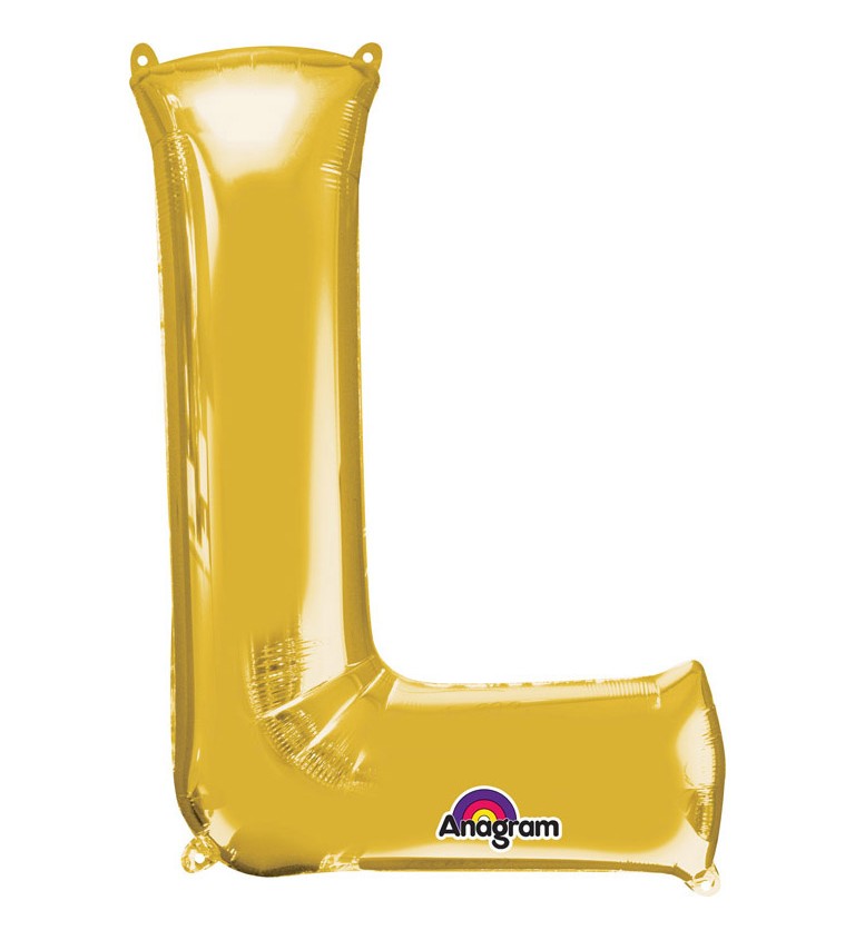 Zlatý fóliový balónek písmeno L
