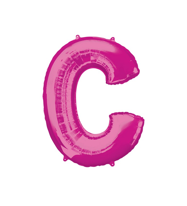 Růžový fóliový balónek písmeno C