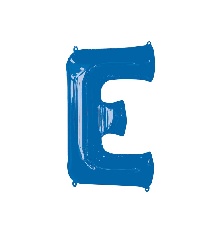 Modrý fóliový balónek písmeno E