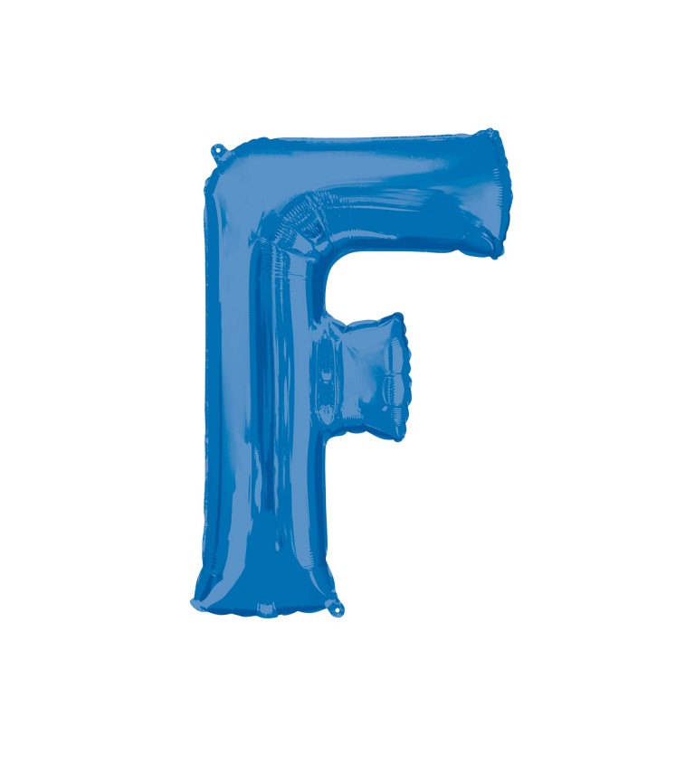 Modrý fóliový balónek písmeno F