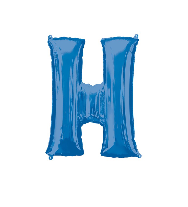 Modrý fóliový balónek písmeno H
