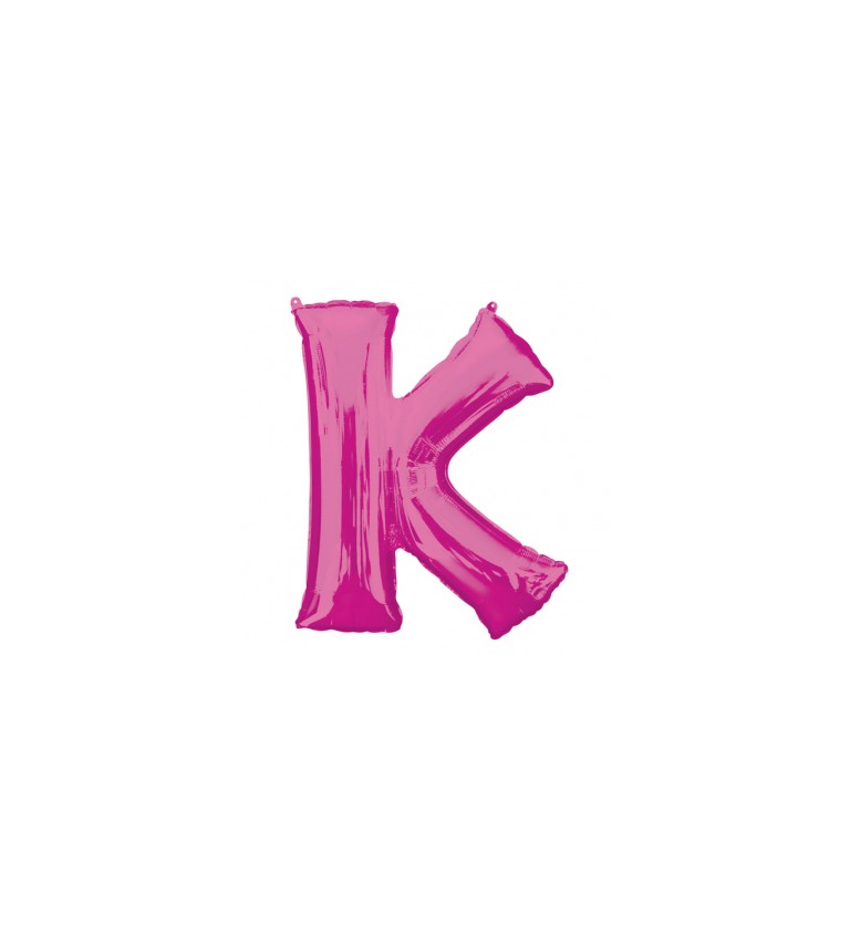 Růžový fóliový balónek písmeno K