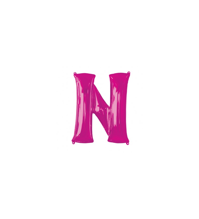 Růžový fóliový balónek písmeno N