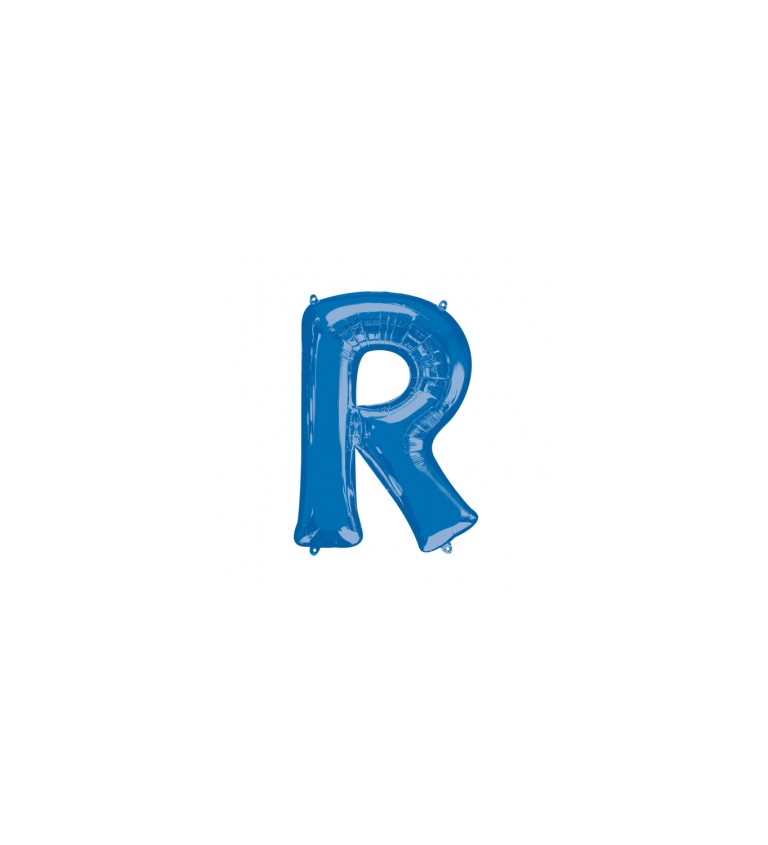 Modrý fóliový balónek písmeno R