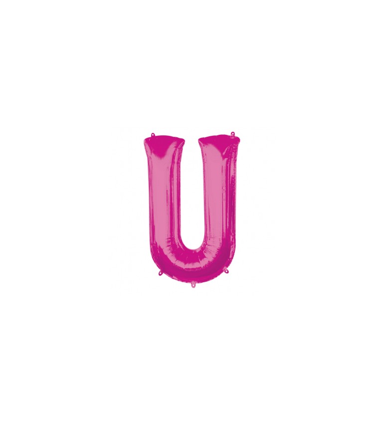 Růžový fóliový balónek písmeno U