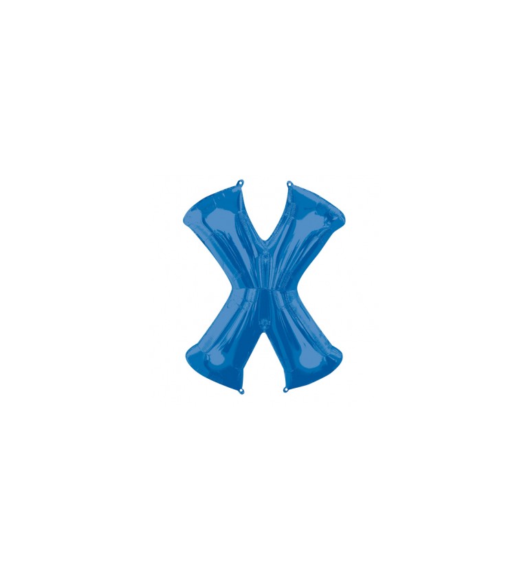 Modrý fóliový balónek písmeno X