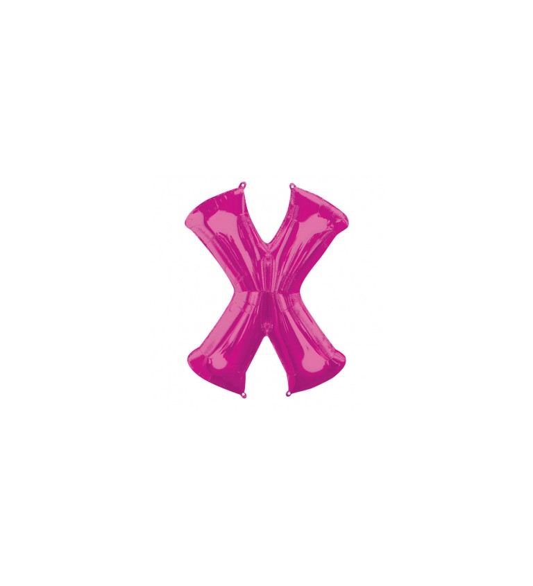 Růžový fóliový balónek písmeno X