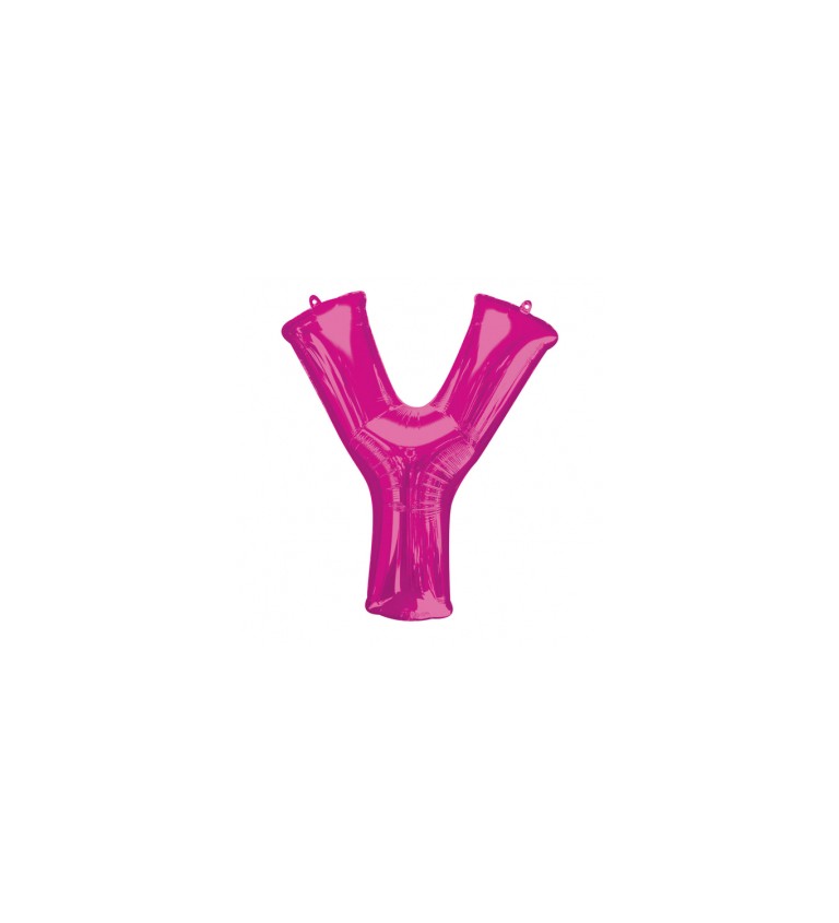 Růžový fóliový balónek písmeno Y