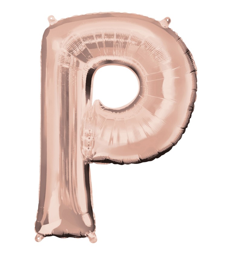 Fóliový balónek písmeno P růžové zlato