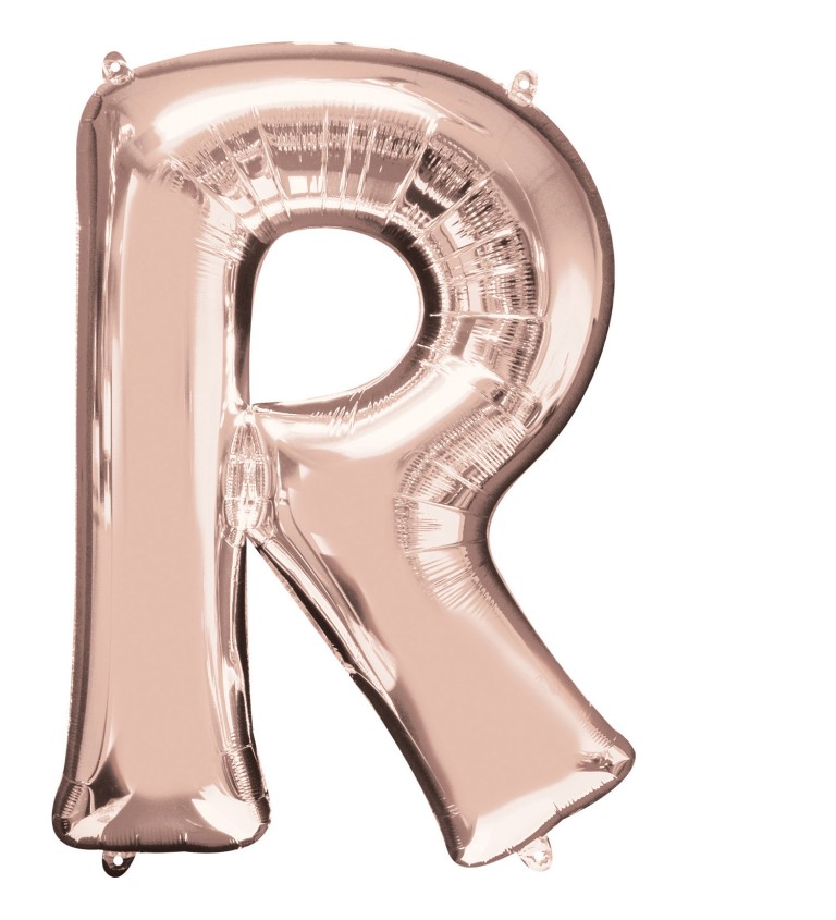 Fóliový balónek písmeno R růžové zlato