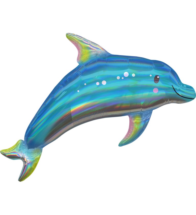 Holografický Delfín - fóliový balónek