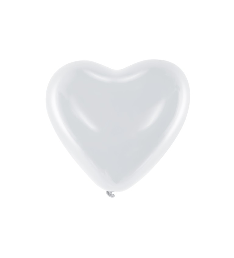 Srdíčkový balónek - pastelově bílý