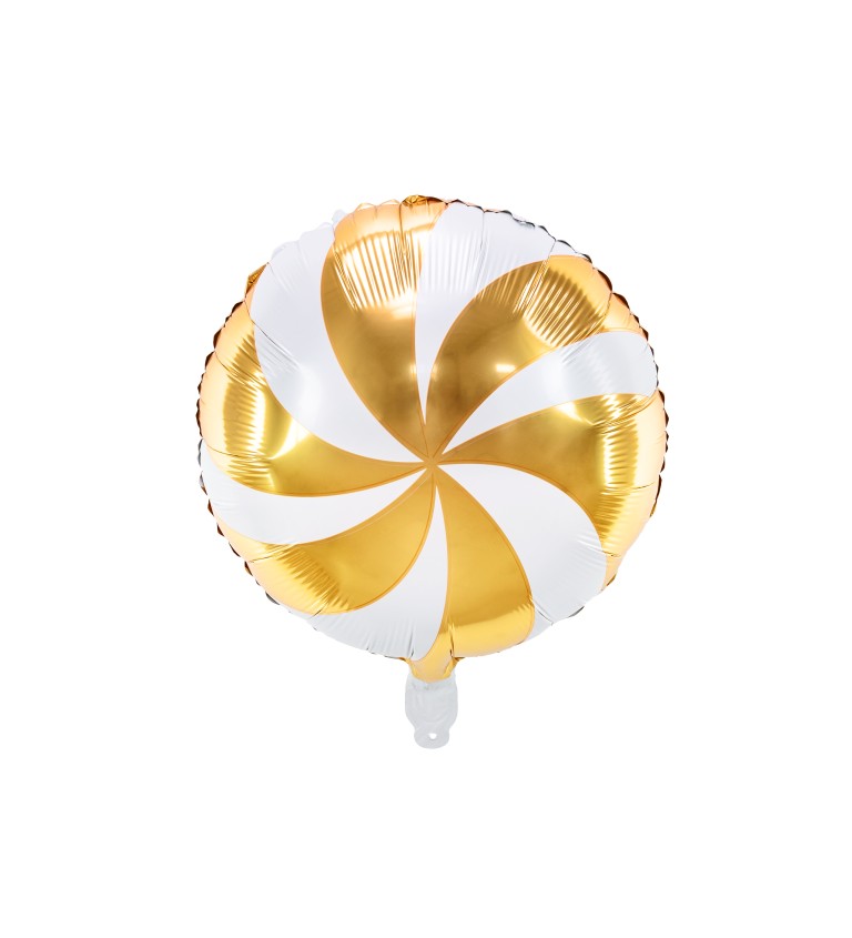 Fóliový balónek swirl Candy - zlatý