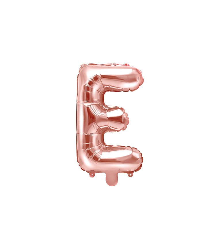 Fóliový balónek písmeno E růžové zlato