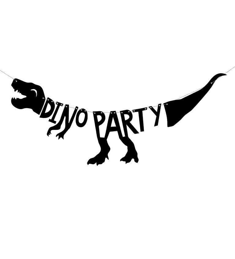 Černá girlanda Dino Party