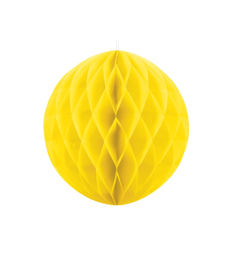 Žlutá papírová koule II dekorace
