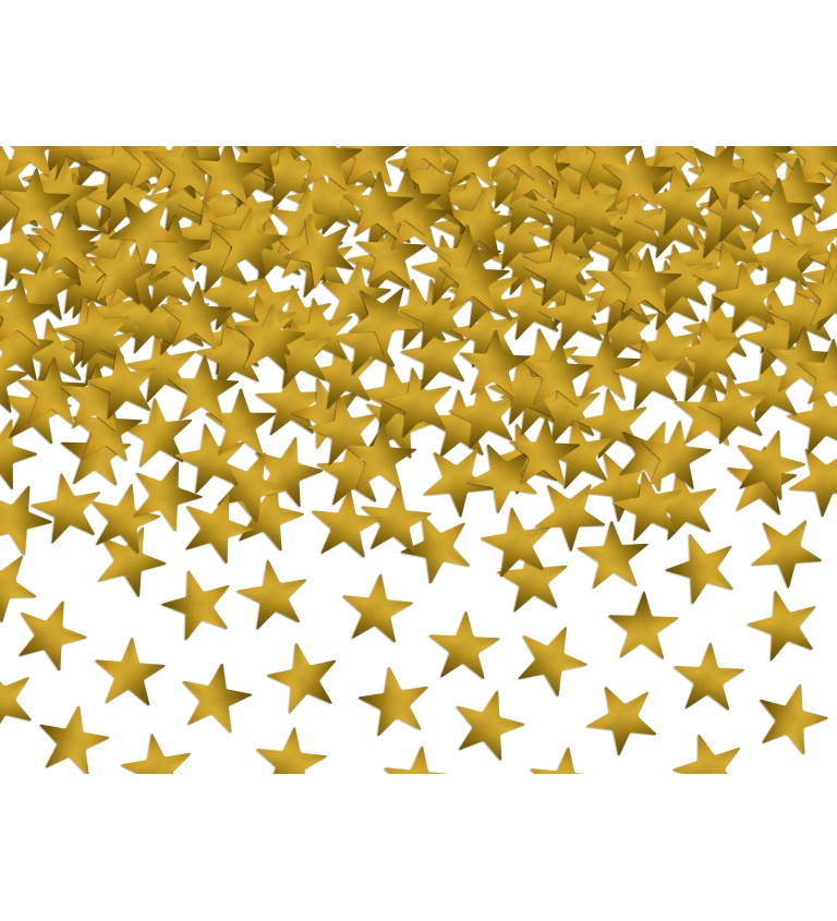 Dekorace - Konfety zlaté hvězdy