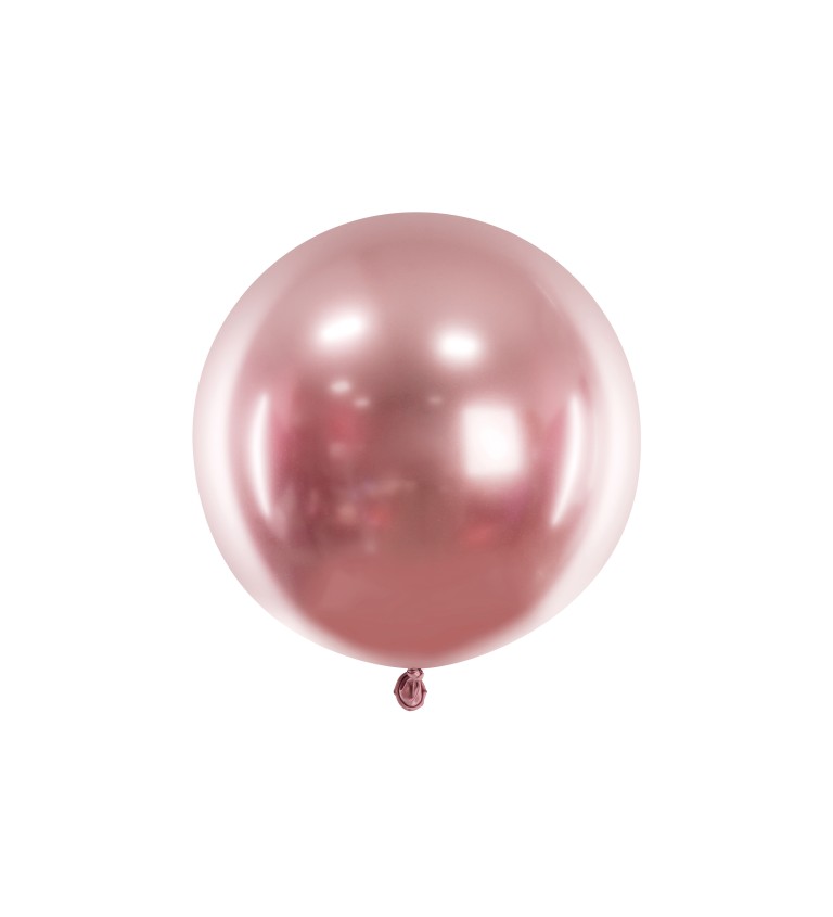 Obrovský lesklý balónek růžové zlato