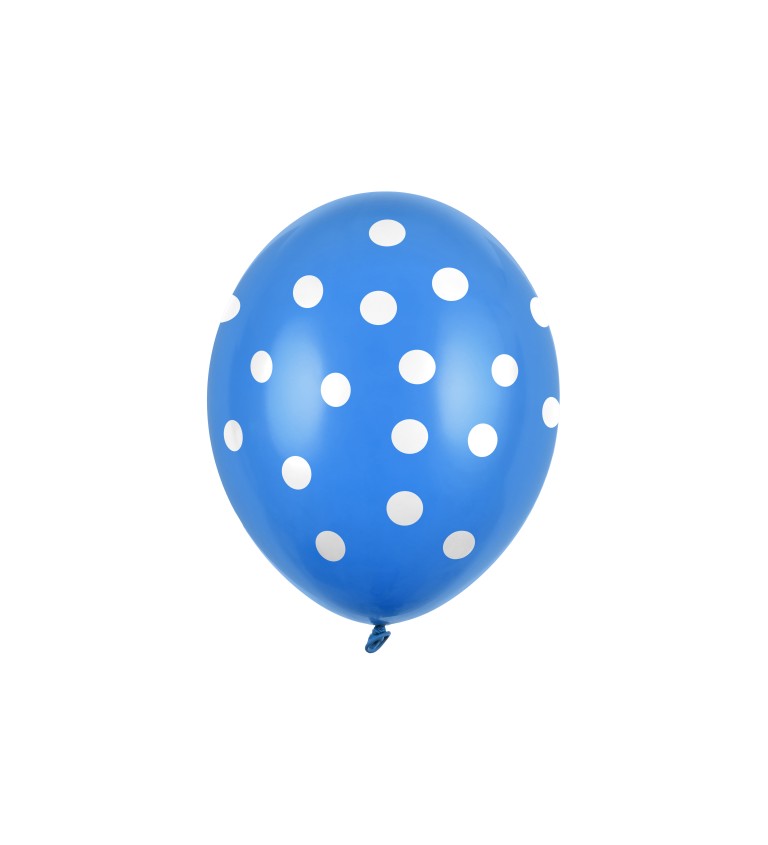 Balónek - modrý s bílými puntíky
