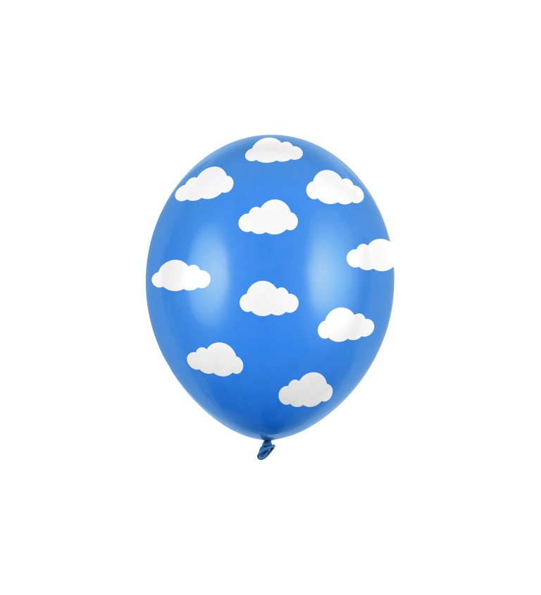 Modrý balónek s bílými obláčky sada