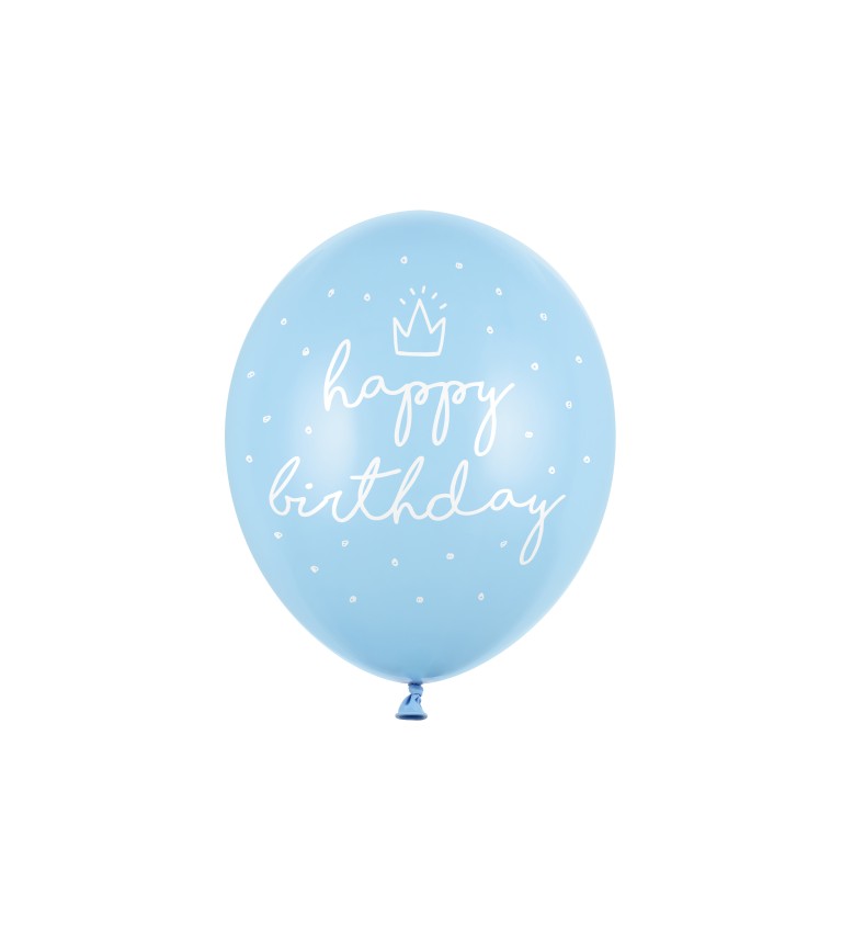 Světle modrý balónek Happy Birthday