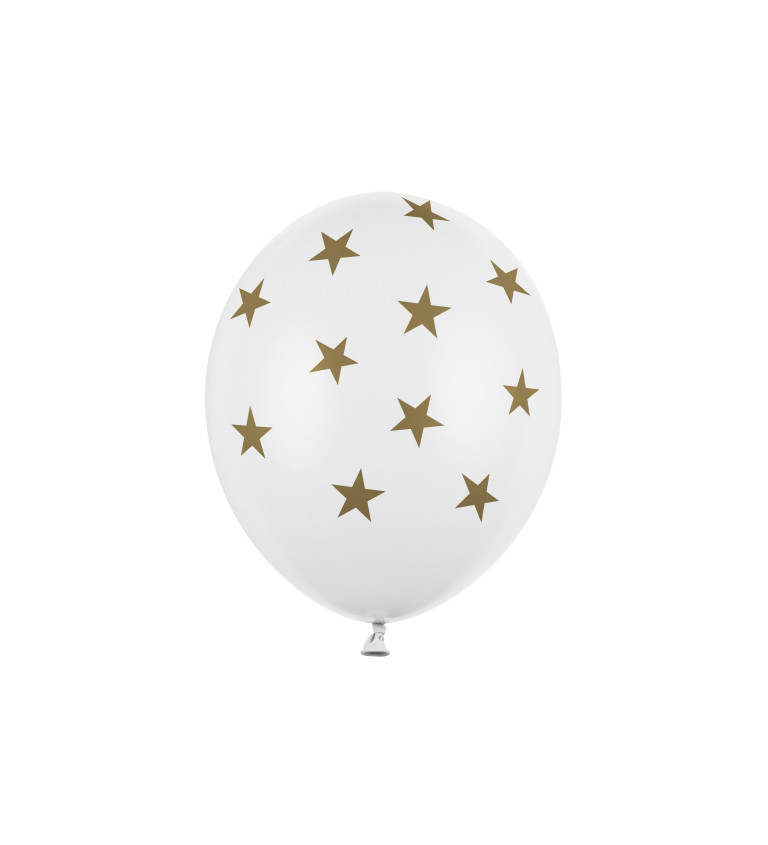 Bílý balonek s hvězdami