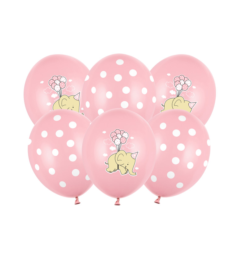 Balónky růžové slon