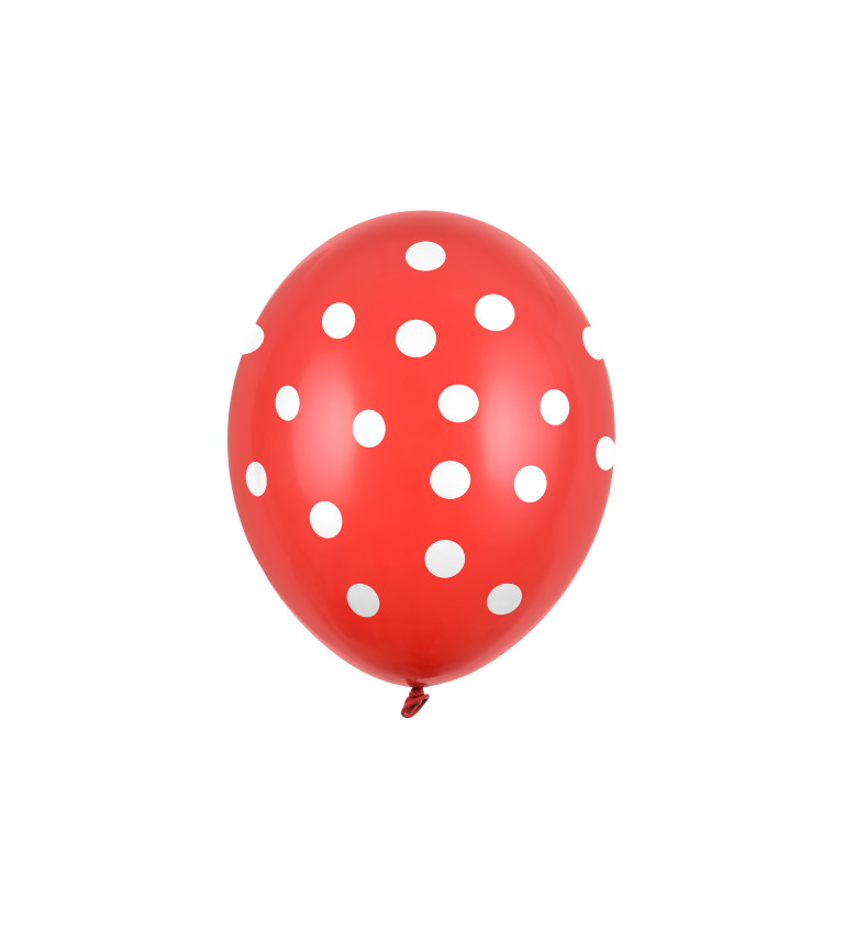 Červený balónek - bílé puntíky