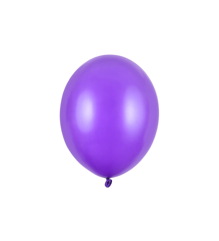 Balónek metalický - fialový - 10 ks