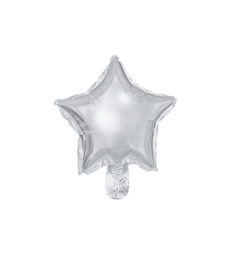 Stříbrný balonek ve tvaru hvězdy