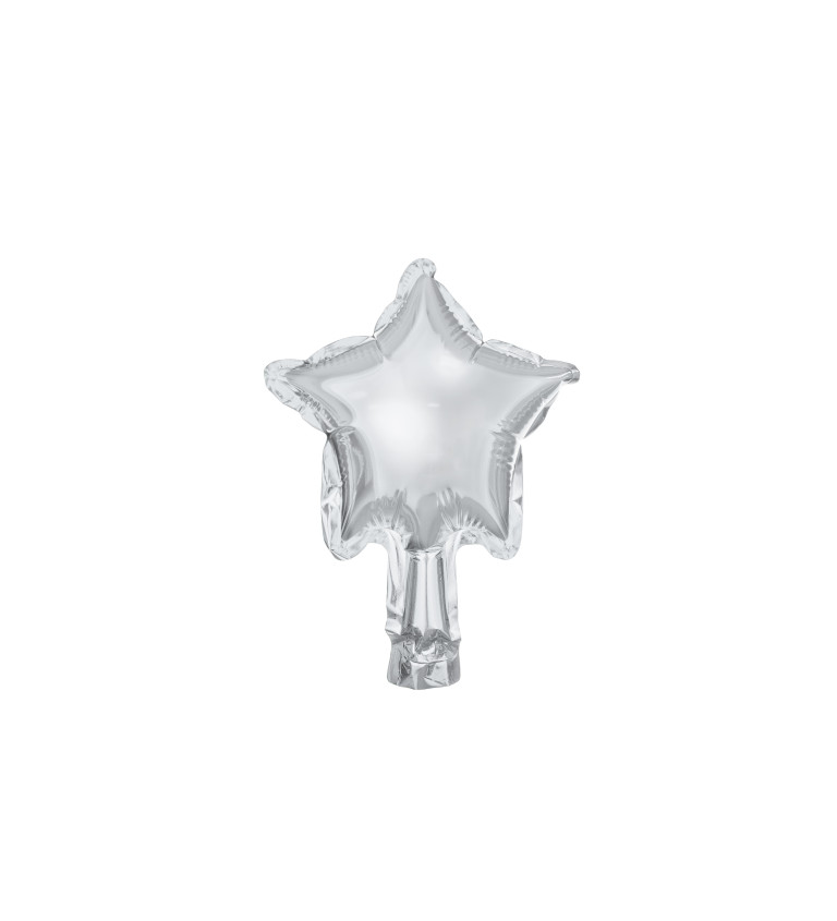 Fóliový balónek stříbrný - mini hvězdy 25 ks