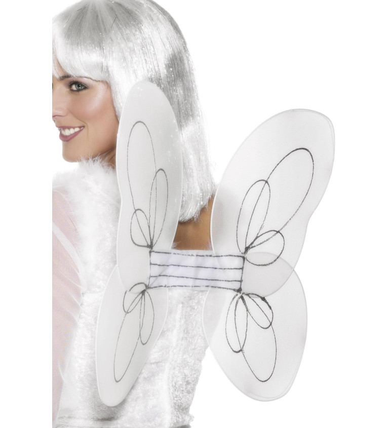 Bílá křídla s motivem motýla