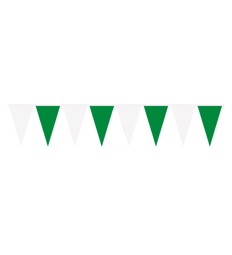 Girlanda vlaječky - zelenobílé