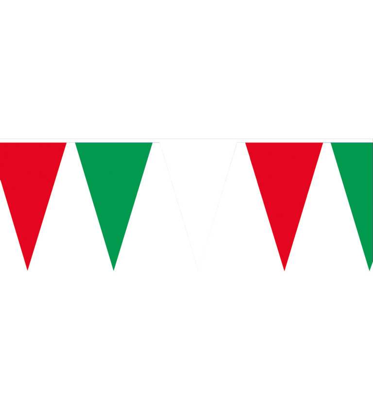 Girlanda vlajky - zeleno-červeno-bílé