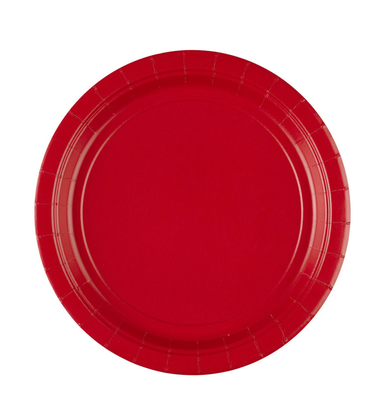 Papírové červené talířky