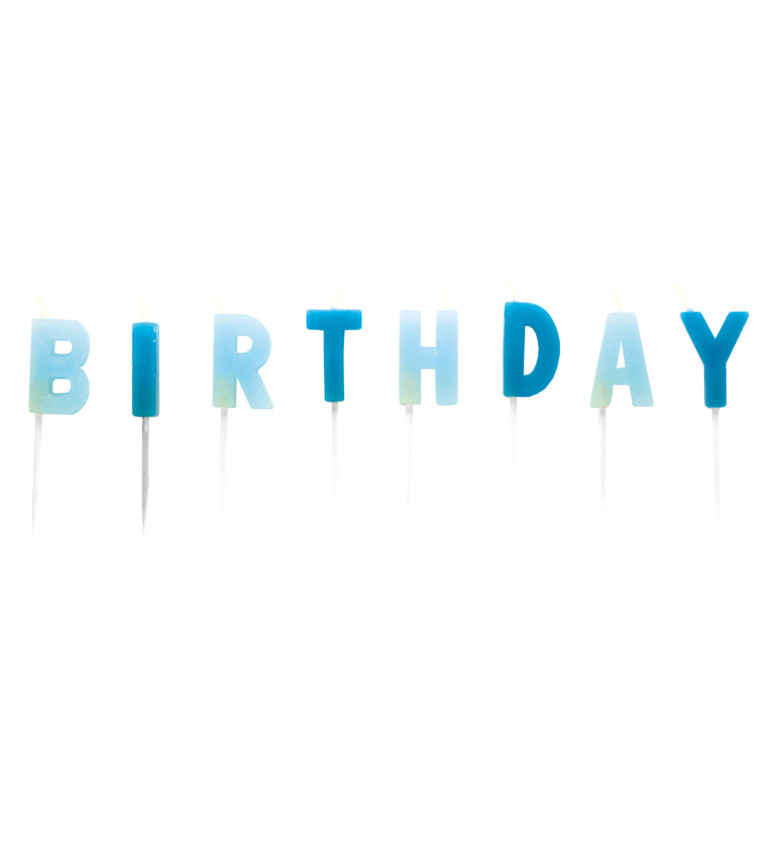 Happy birthday - modré svíčky