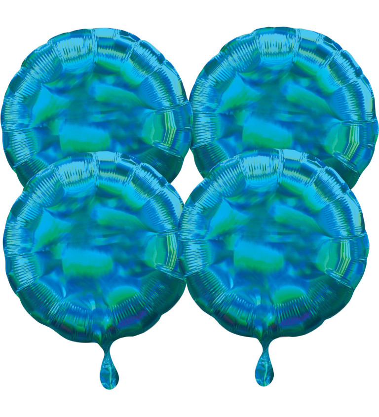 Set - holografických modrých balónků