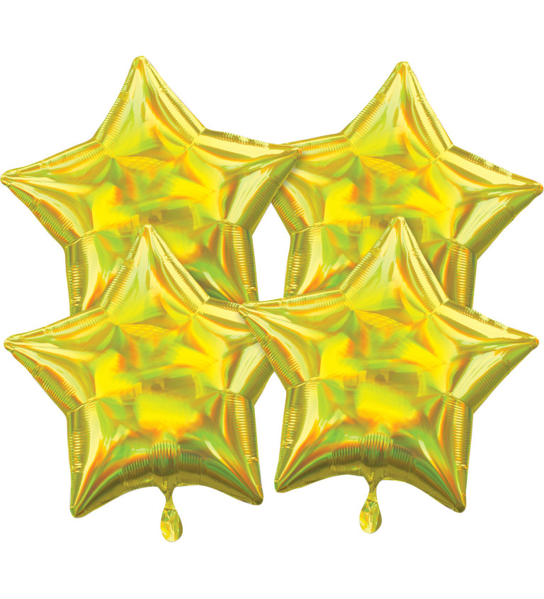 Sada - žluté hvězdy balónky