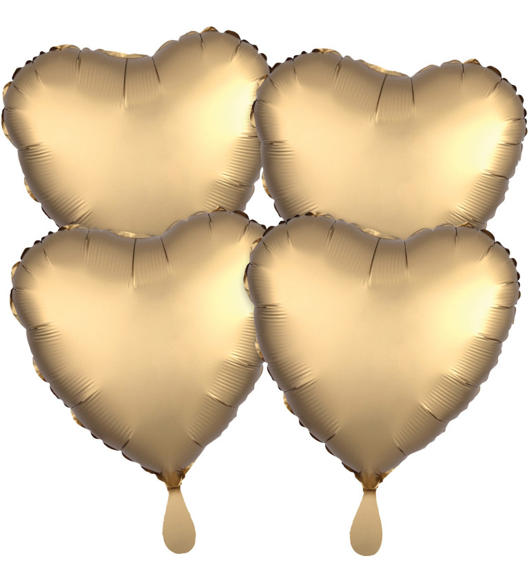 Sada balónků - srdce zlatá