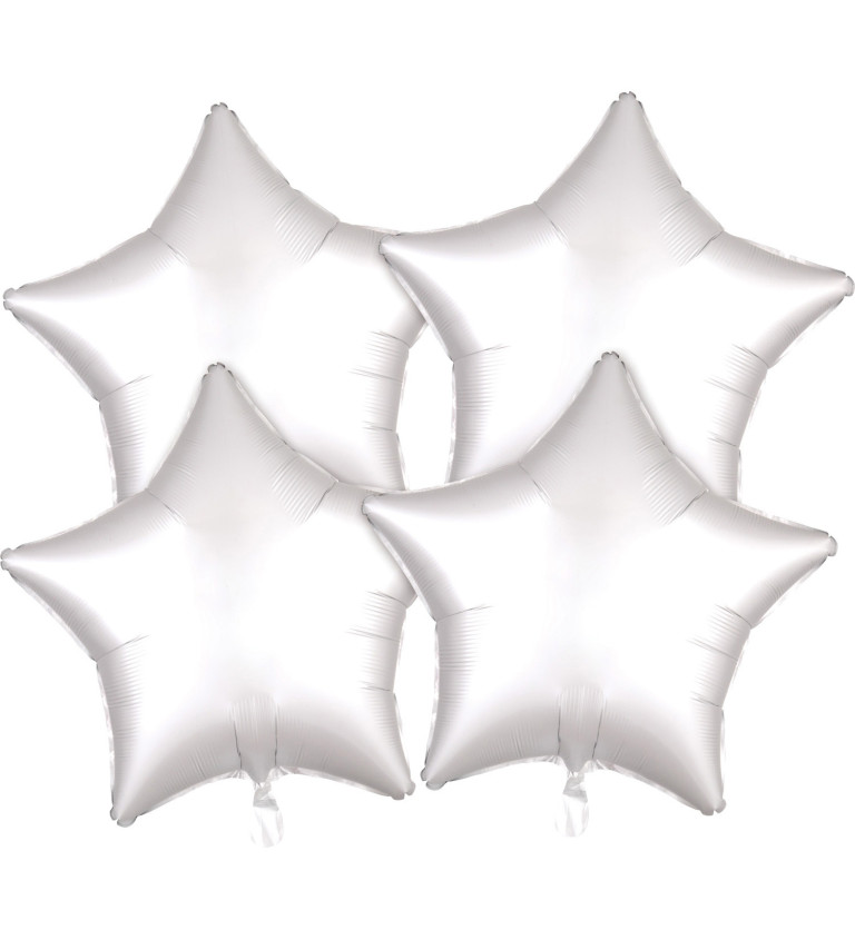 Sada balónků - hvězdy bílé