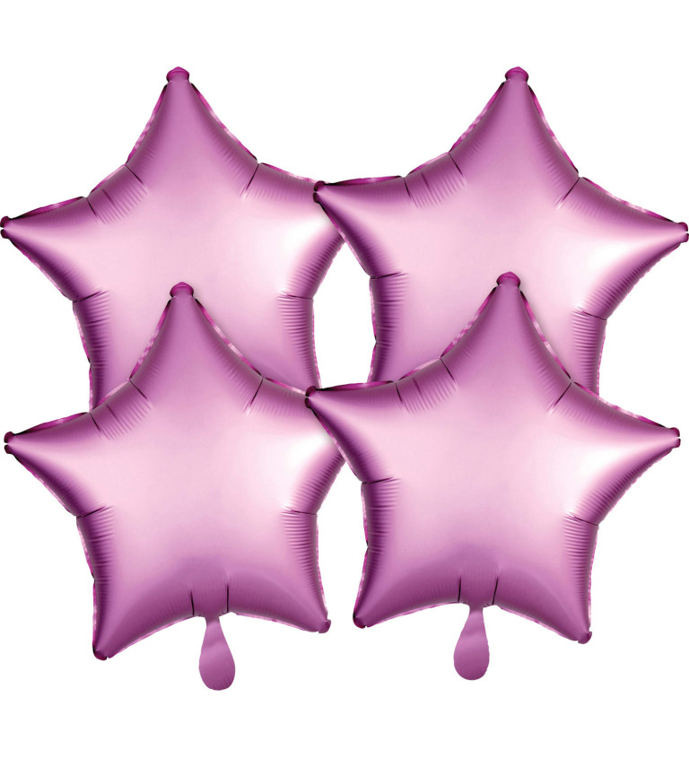 Balónky - hvězdy růžové