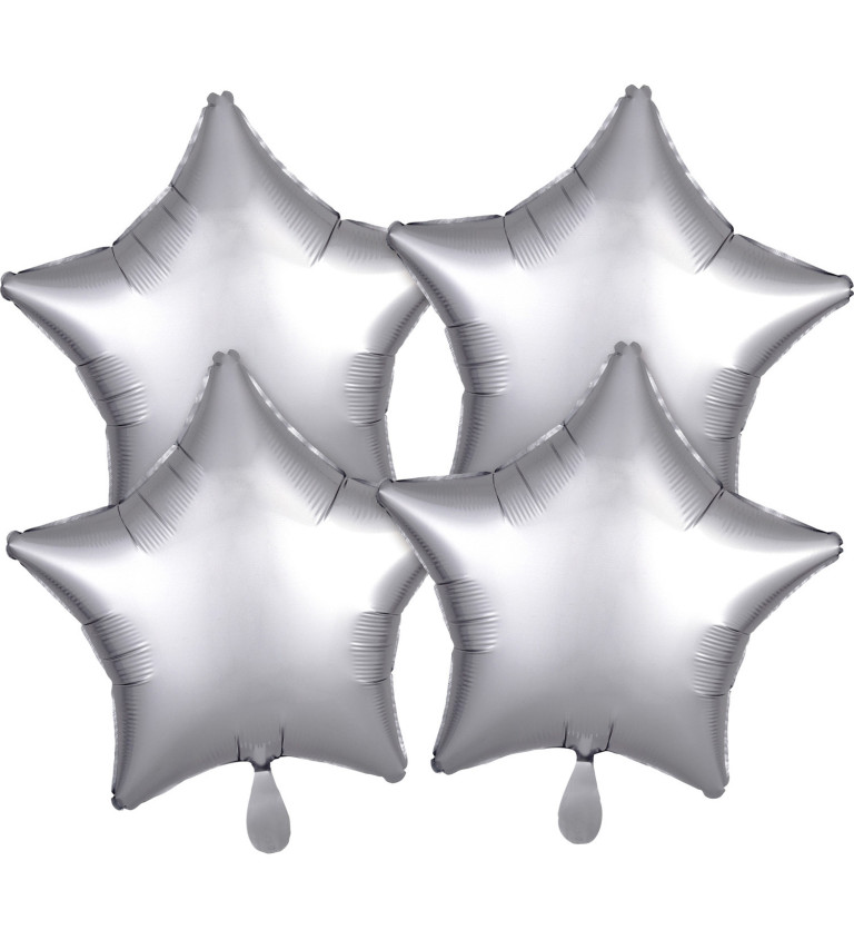 Set balónků - stříbrné hvězdy