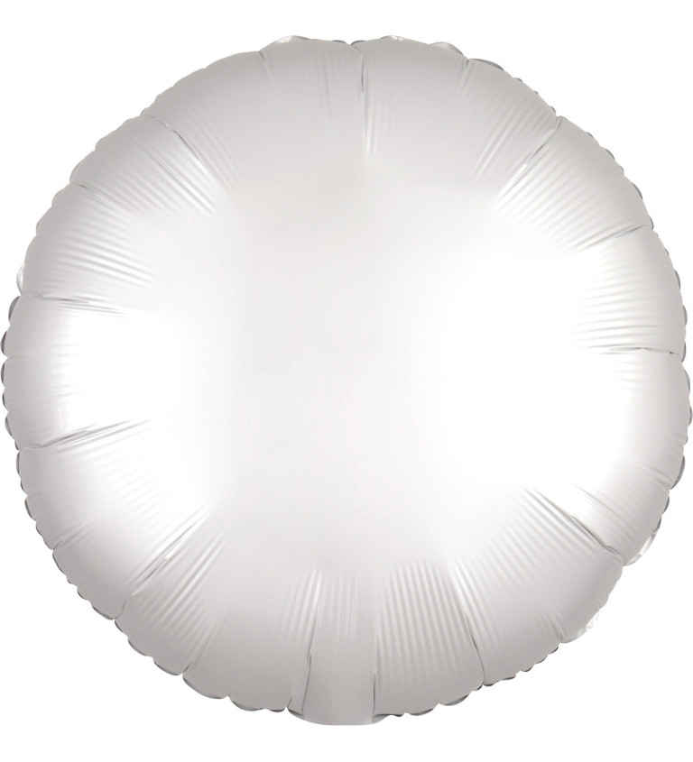 Bílý sametový fóliový balónek kulatý