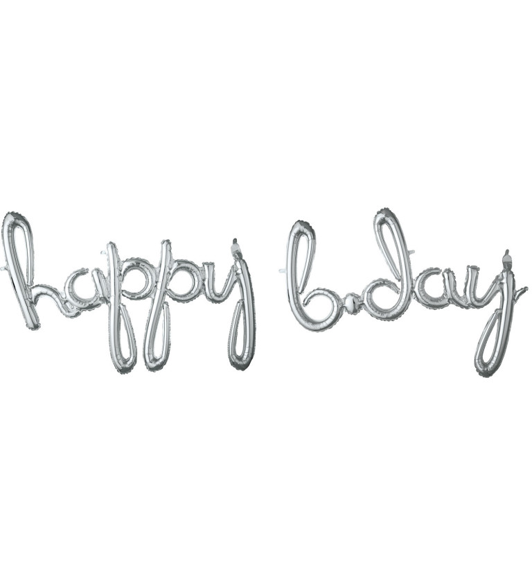 Happy Birthday - stříbrný balón
