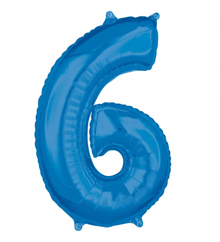 Balónek modrý číslo 6