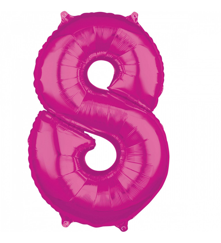 Balónek růžový číslo 8
