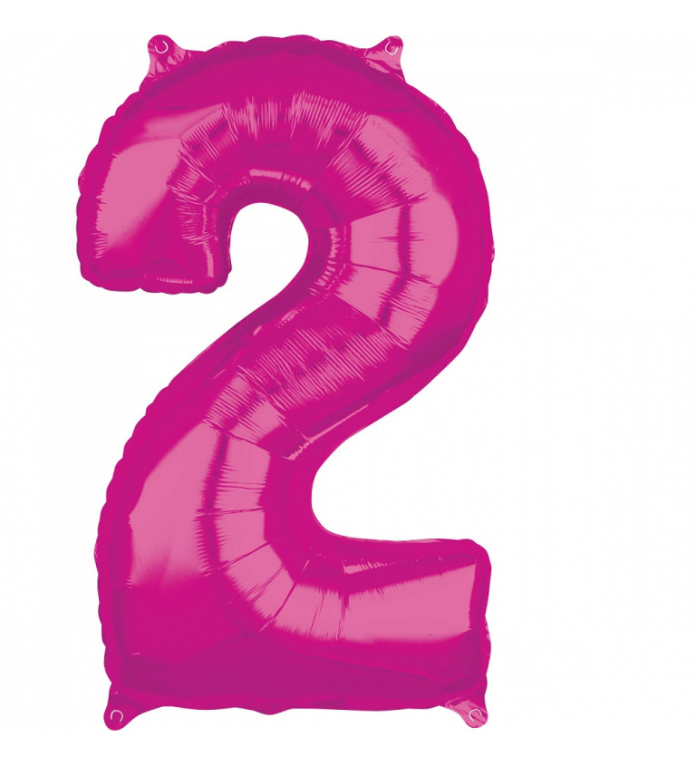 Fóliový balónek růžový - číslo 2
