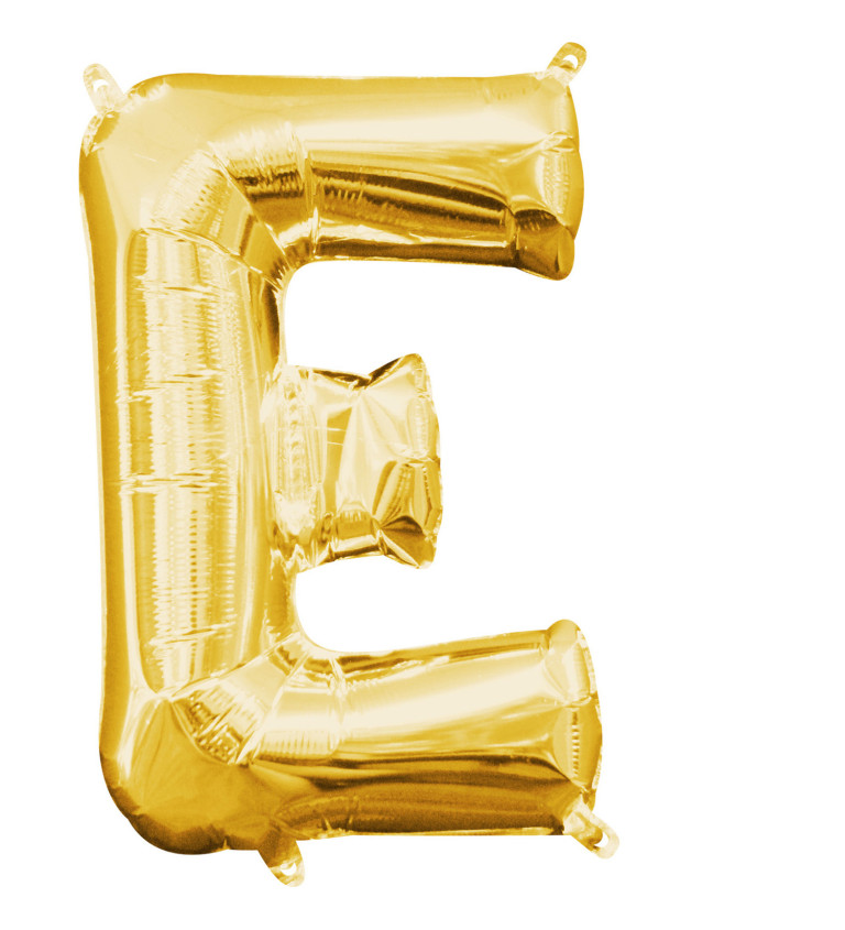 Fóliový zlatý balónek - písmeno E